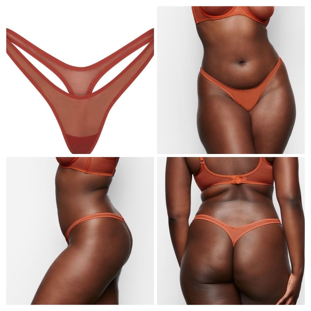 SKIMS Ultrafine Mesh MICRO Thong/ CHILE/ 4X/ NWT